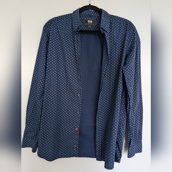 DR&N Printed Dark Blue Shirt L - Picture 3 of 10